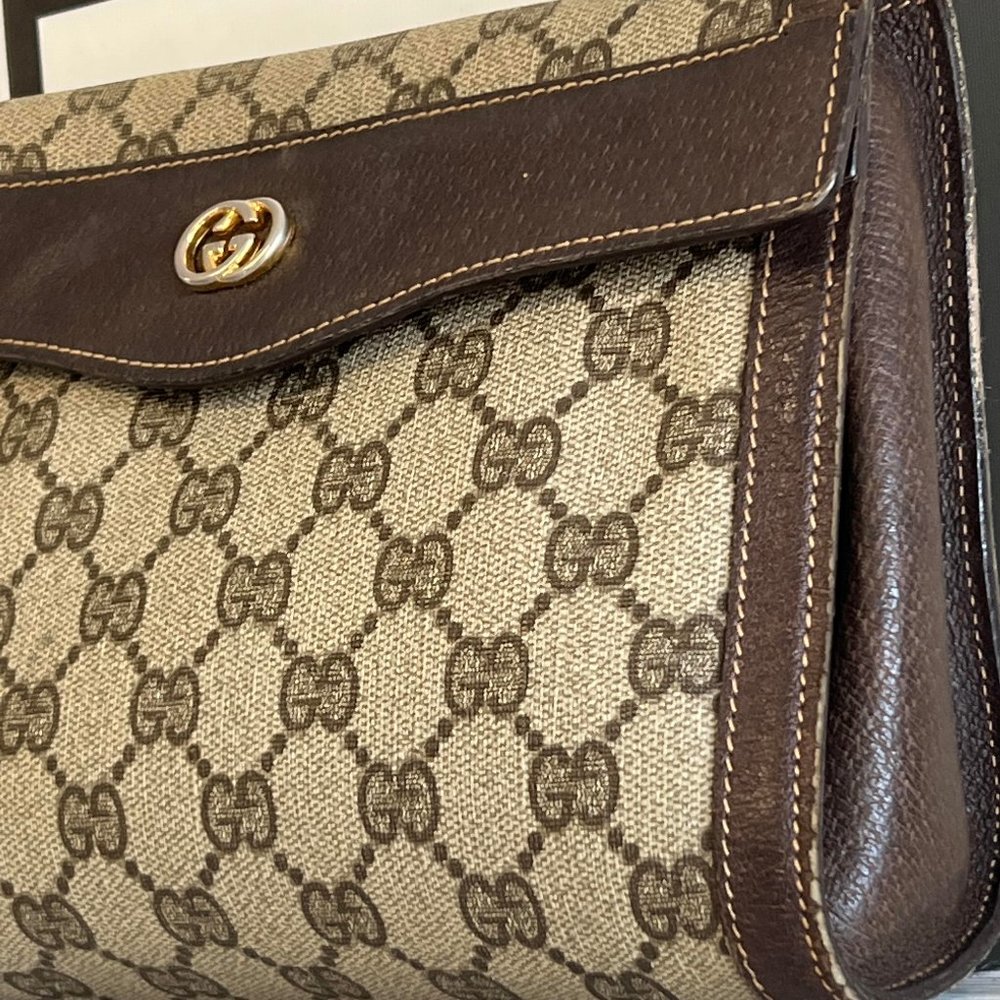 Vintage Gucci Monogram Wristlet